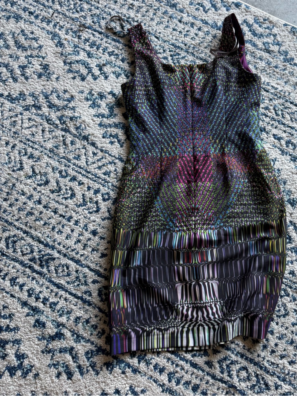 Muse Black Pencil dress with Multicolor Pattern